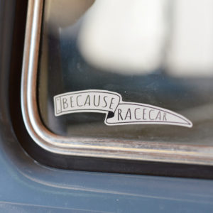 Because Racecar Sticker