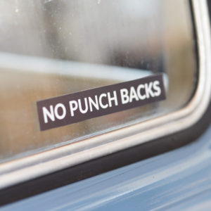 No Punch Backs Sticker