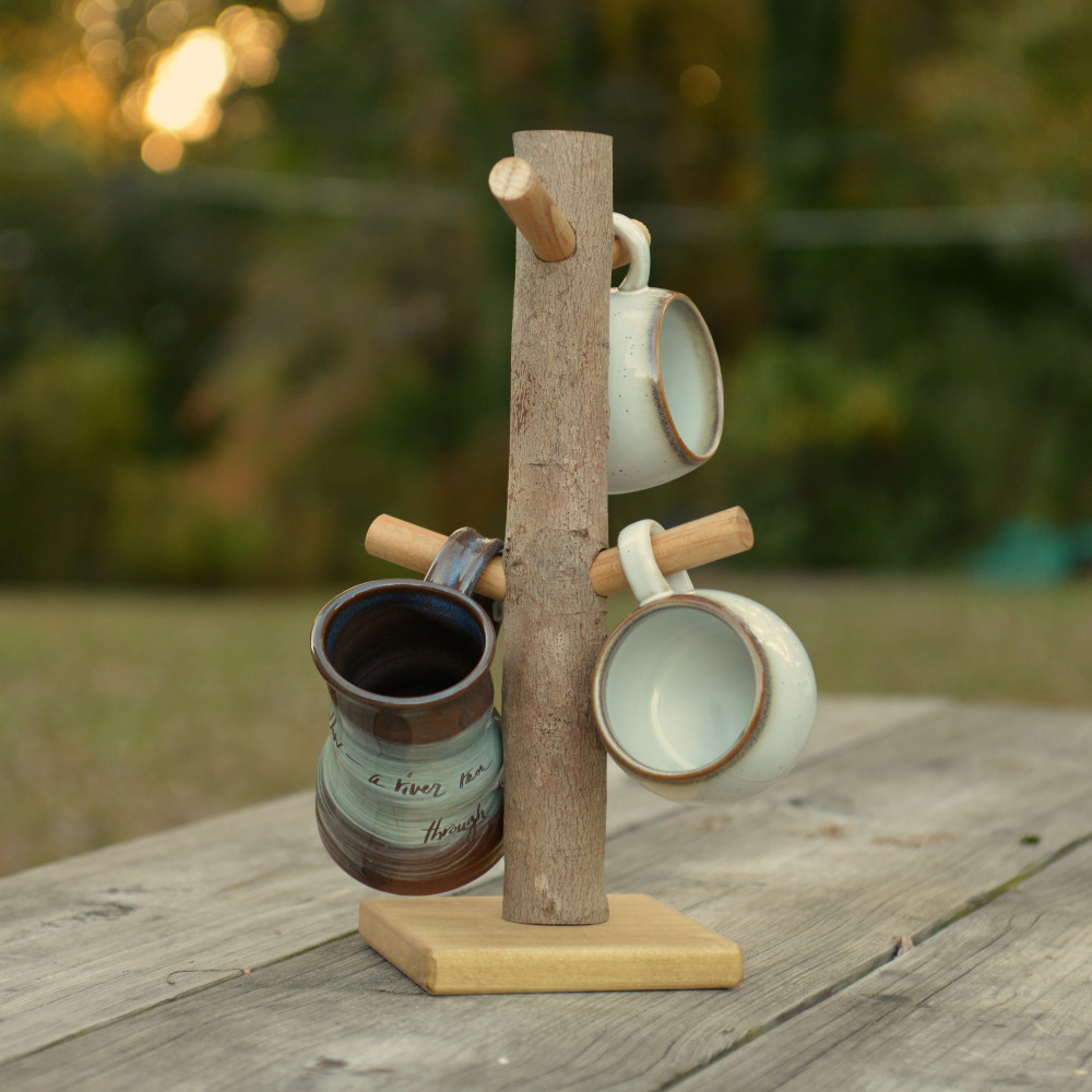 Mug Tree Coffee Mug Holder - Four Pegs - Weber Garage