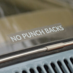 Clear No Punch Backs Sticker