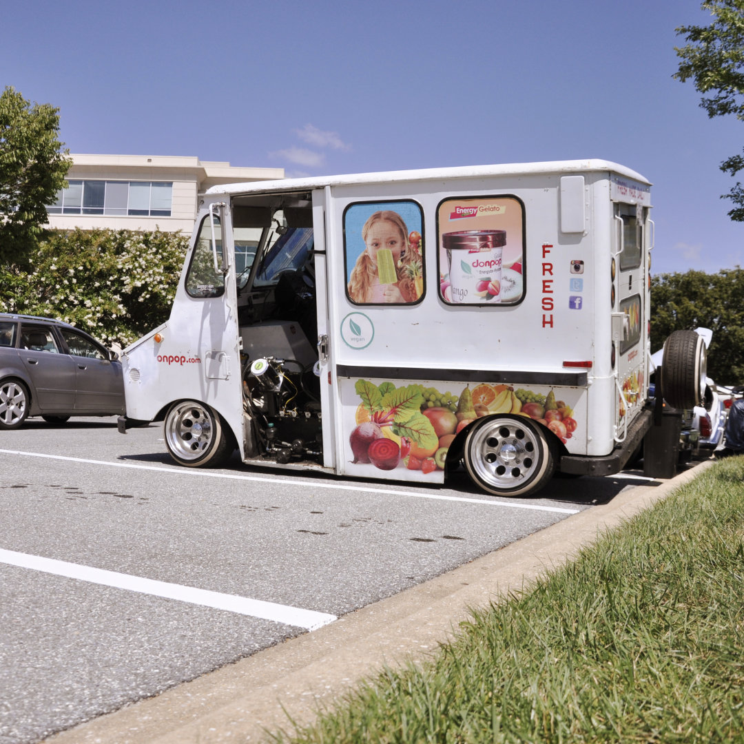 Lowrider ice cream truck on hydraulics